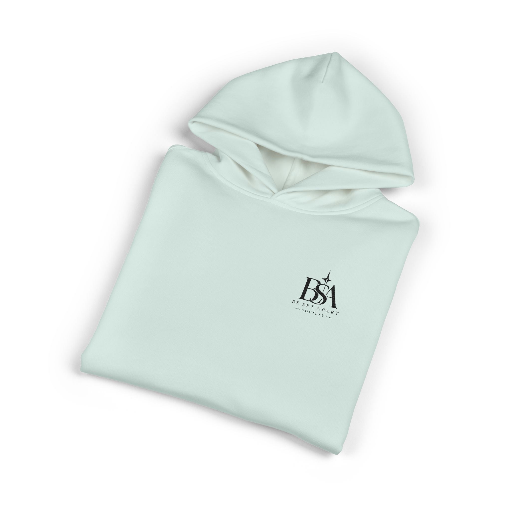 Relaxed Hoodie with Tiny Mountain Patch – Minimal Cozy Outdoor Graphic Hoodie