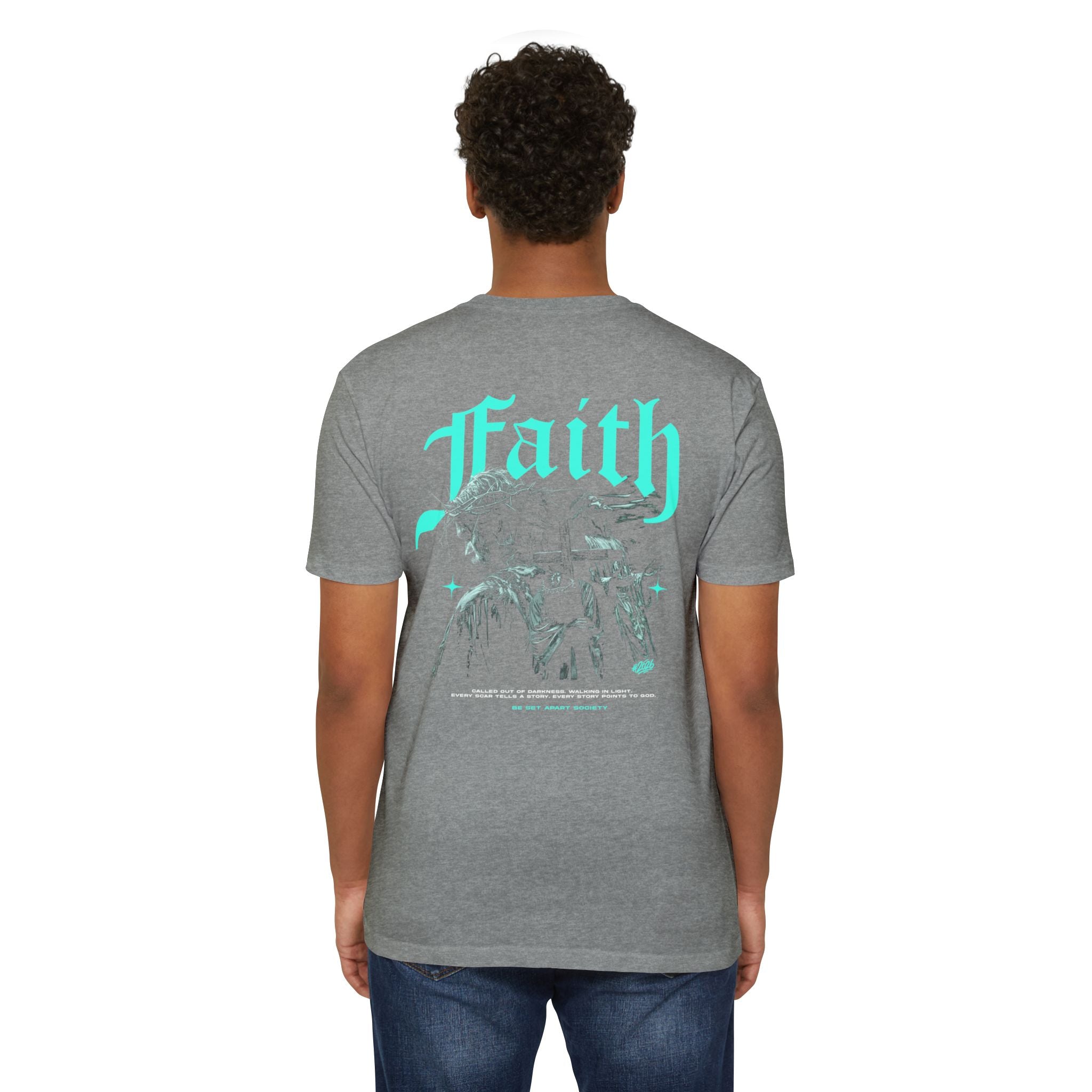 Faith Graphic T-Shirt — Retro Gothic Jesus Design