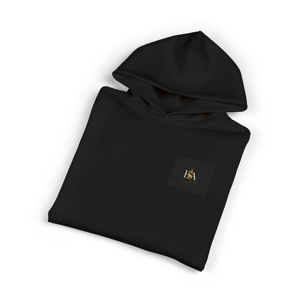 Relaxed Hoodie with Tiny Mountain Patch – Minimal Cozy Outdoor Graphic Hoodie