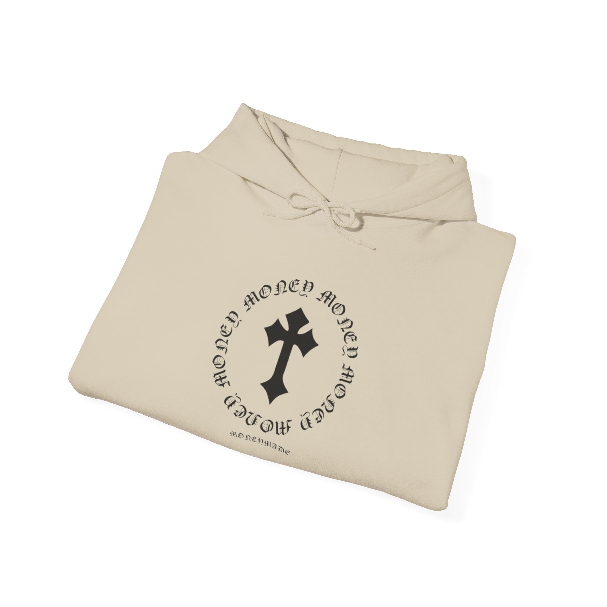 Jesus Cross Hoodie — Vintage Collegiate Faith Sweatshirt (Back: JESUS, Front Cross)