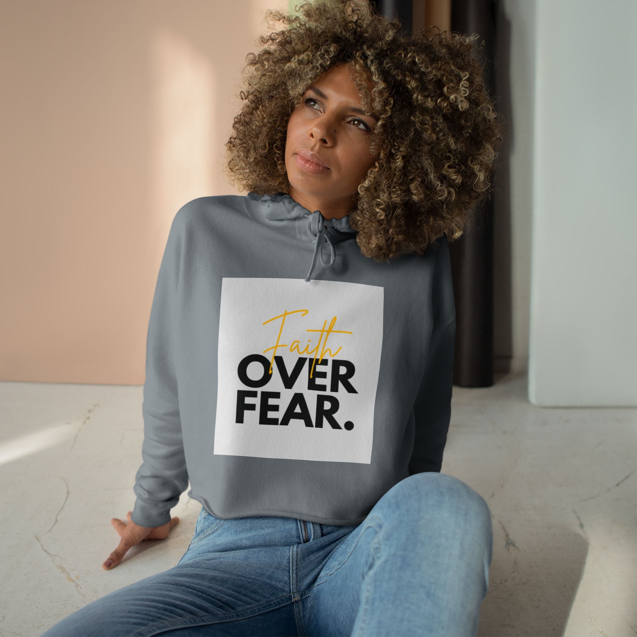 Faith Over Fear Cropped Hoodie