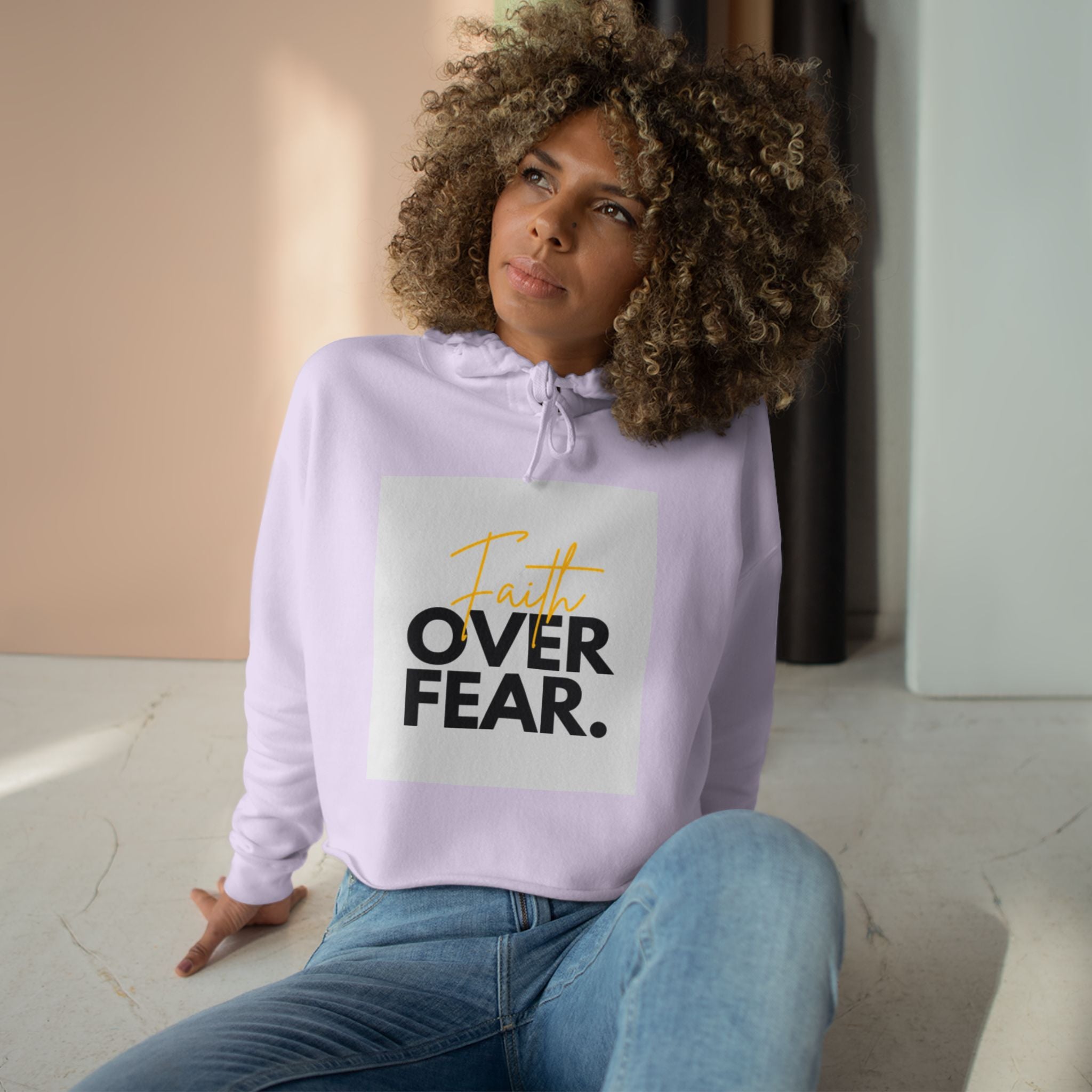 Faith Over Fear Cropped Hoodie
