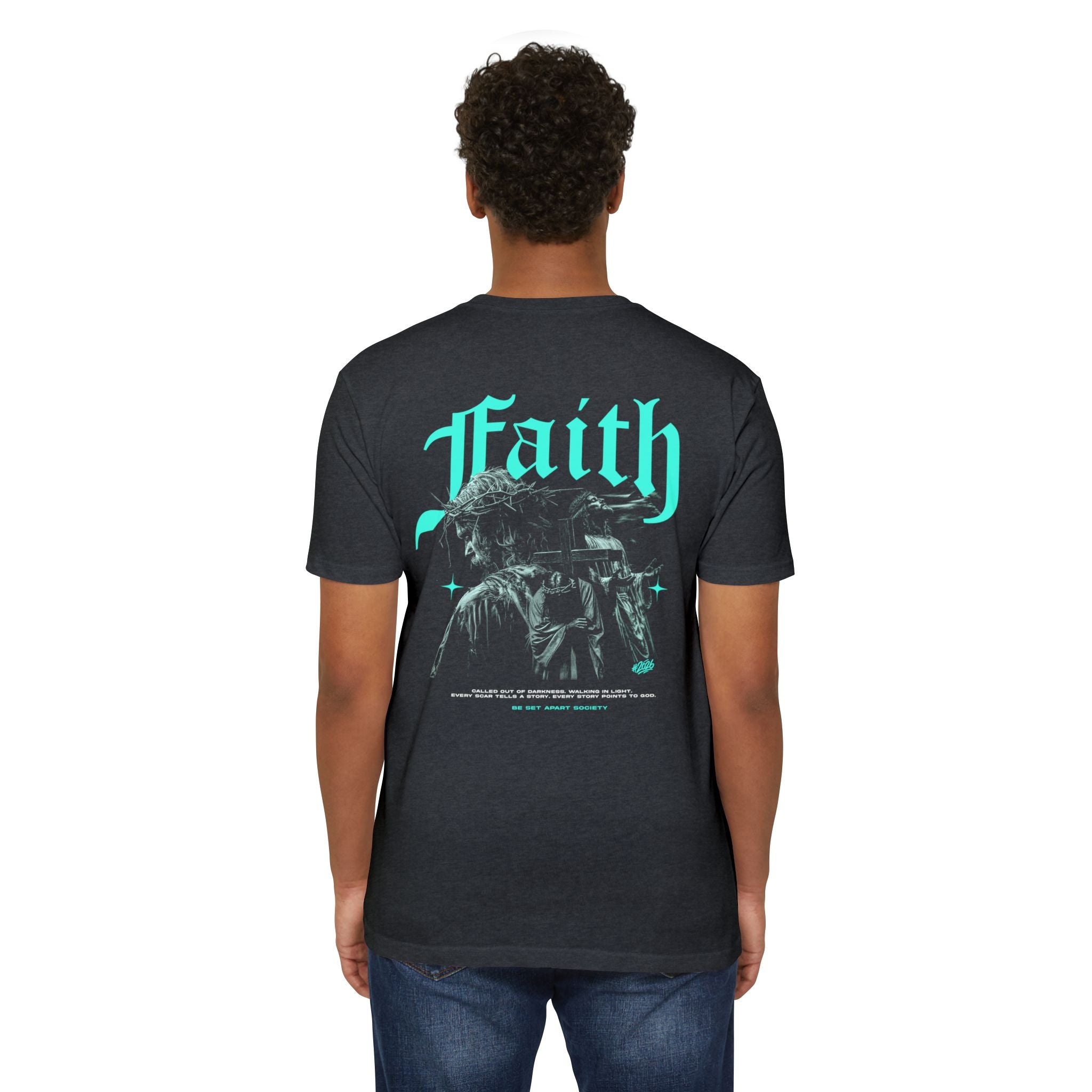 Faith Graphic T-Shirt — Retro Gothic Jesus Design