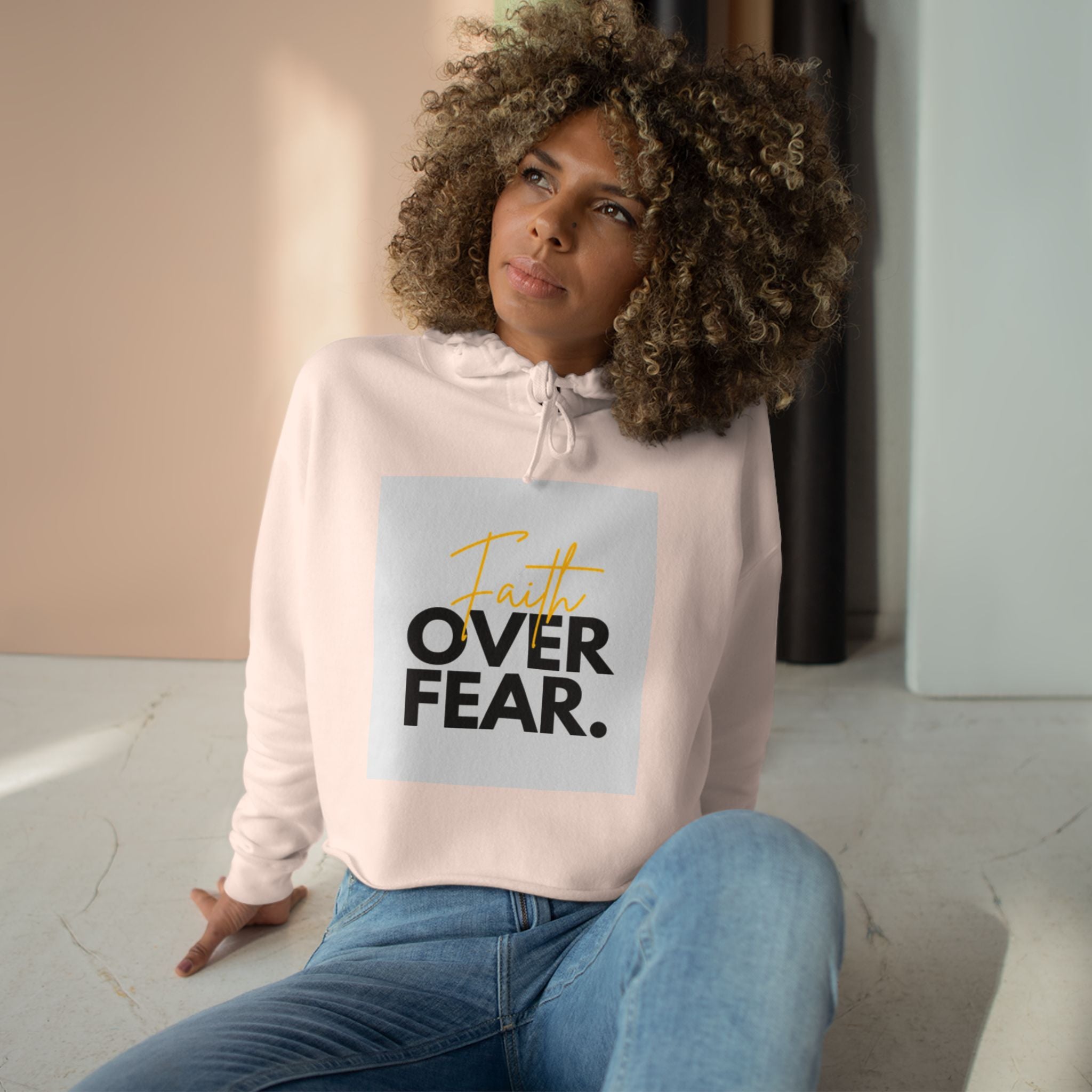 Faith Over Fear Cropped Hoodie