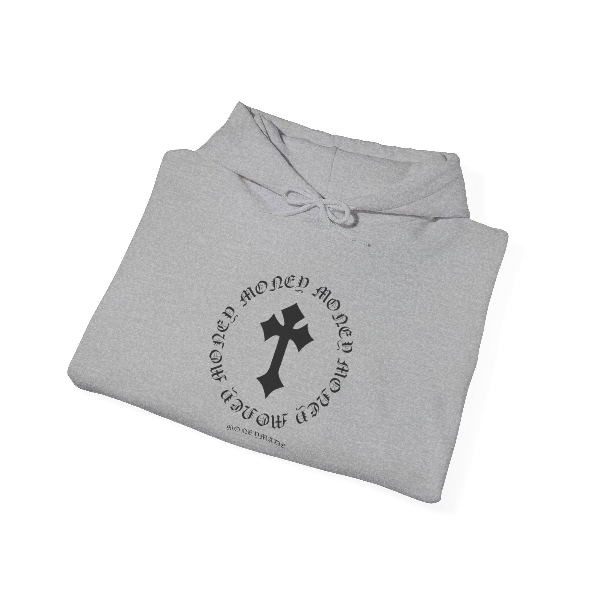 Jesus Cross Hoodie — Vintage Collegiate Faith Sweatshirt (Back: JESUS, Front Cross)