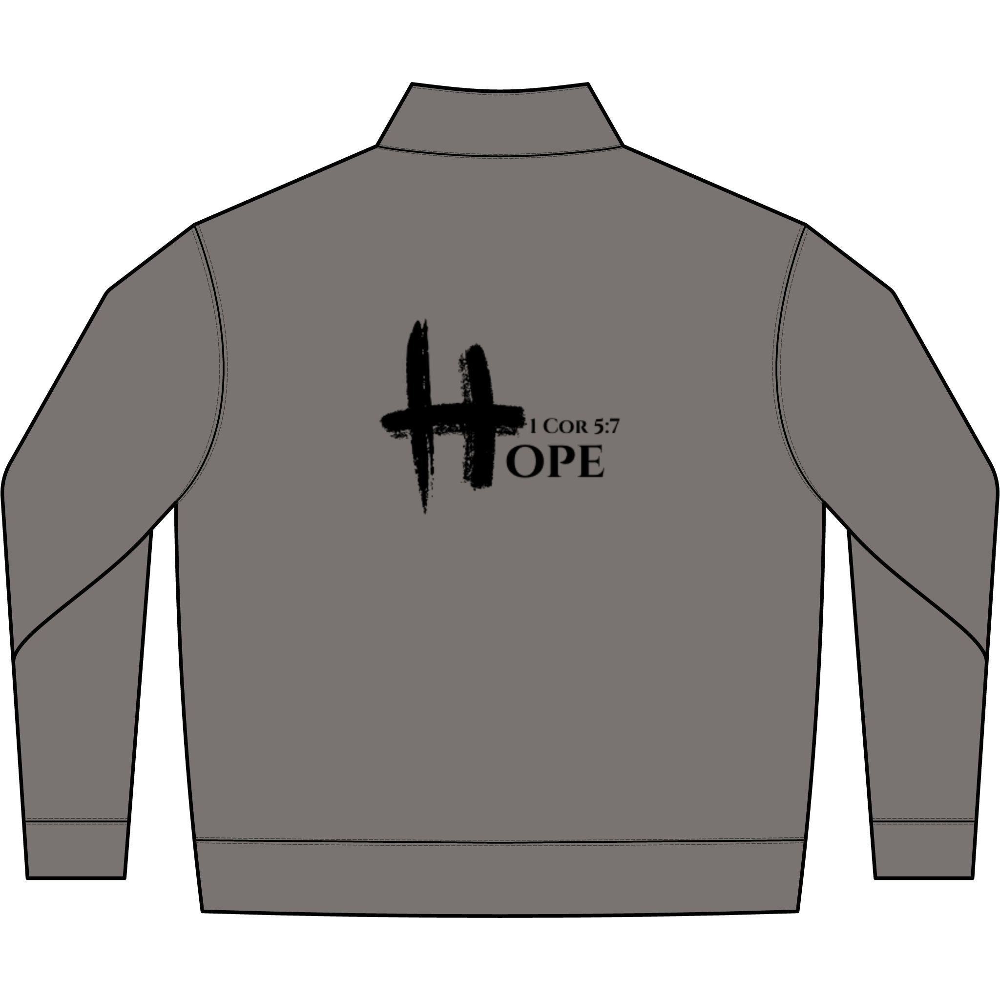 Hope Half-Zip Sweatshirt — 'Hope' 1 Cor 5:7 Christian Pullover