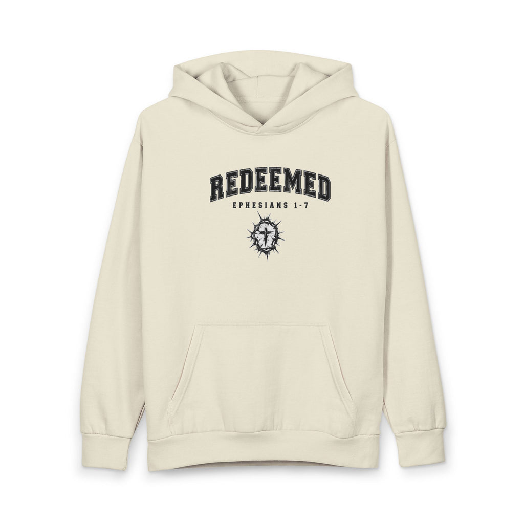 Redeemed Hoodie — Christian Scripture Pullover (Ephesians 1:7)