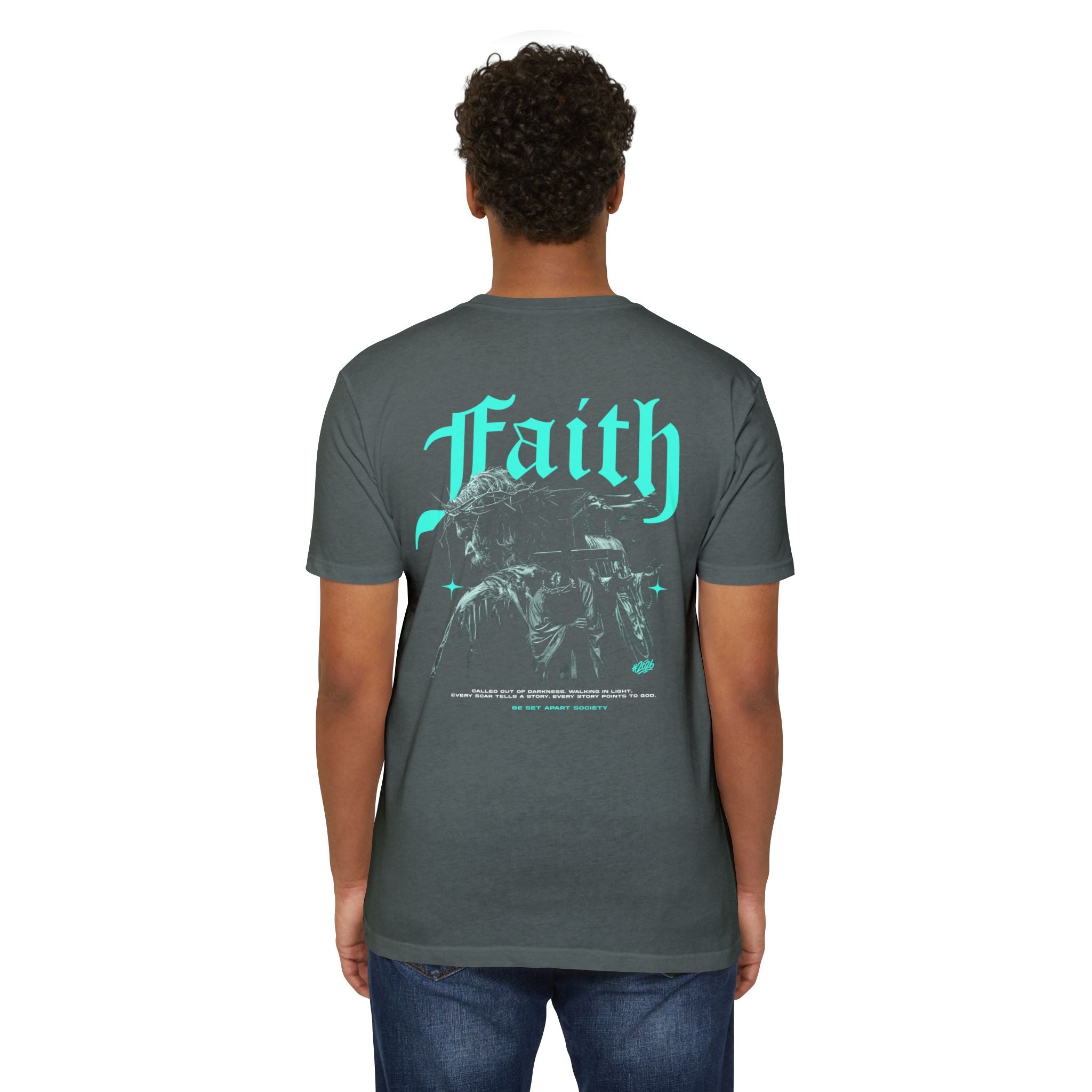 Faith Graphic T-Shirt — Retro Gothic Jesus Design
