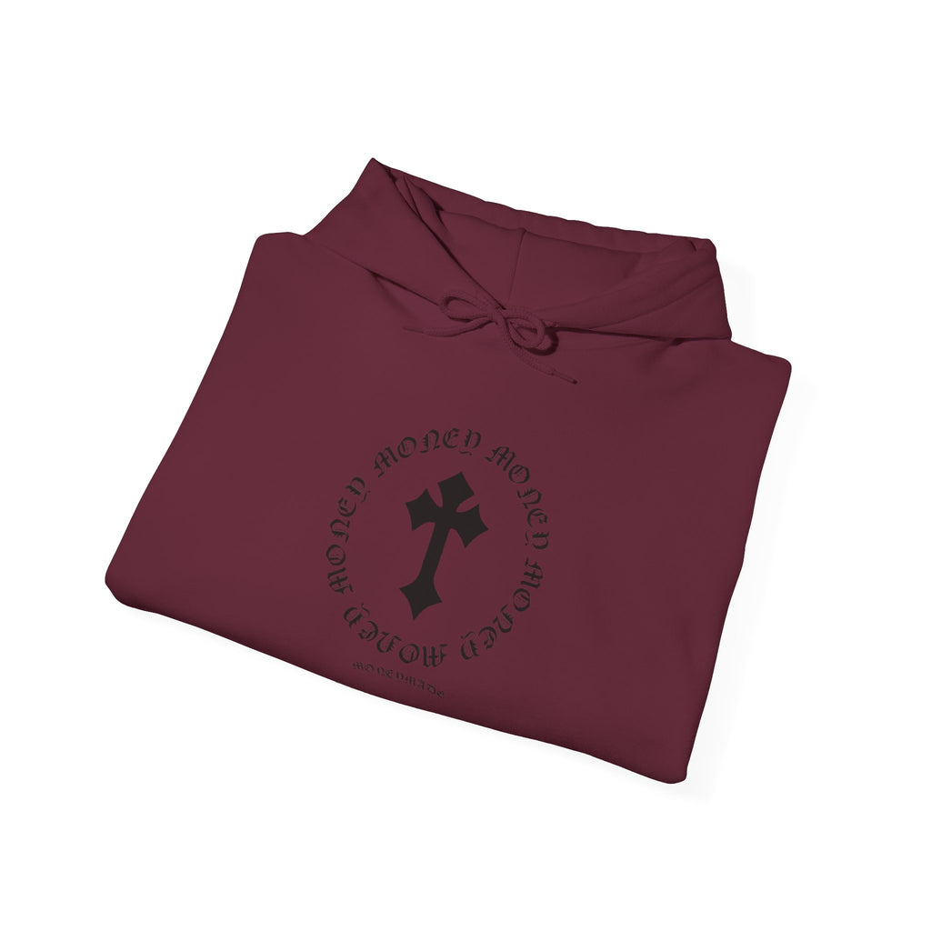 Jesus Cross Hoodie — Vintage Collegiate Faith Sweatshirt (Back: JESUS, Front Cross)