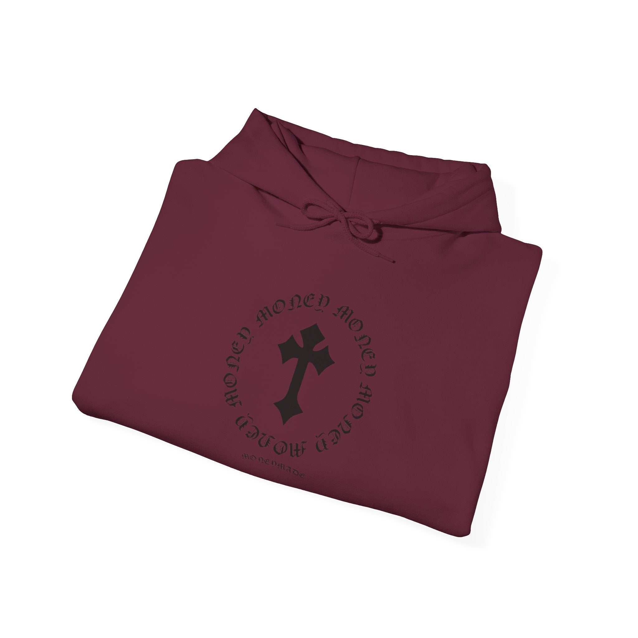 Jesus Cross Hoodie — Vintage Collegiate Faith Sweatshirt (Back: JESUS, Front Cross)