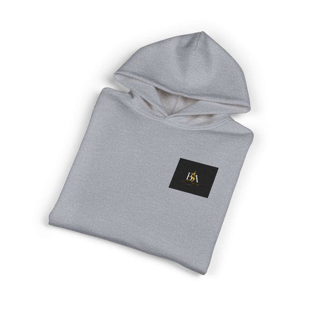 Relaxed Hoodie with Tiny Mountain Patch – Minimal Cozy Outdoor Graphic Hoodie