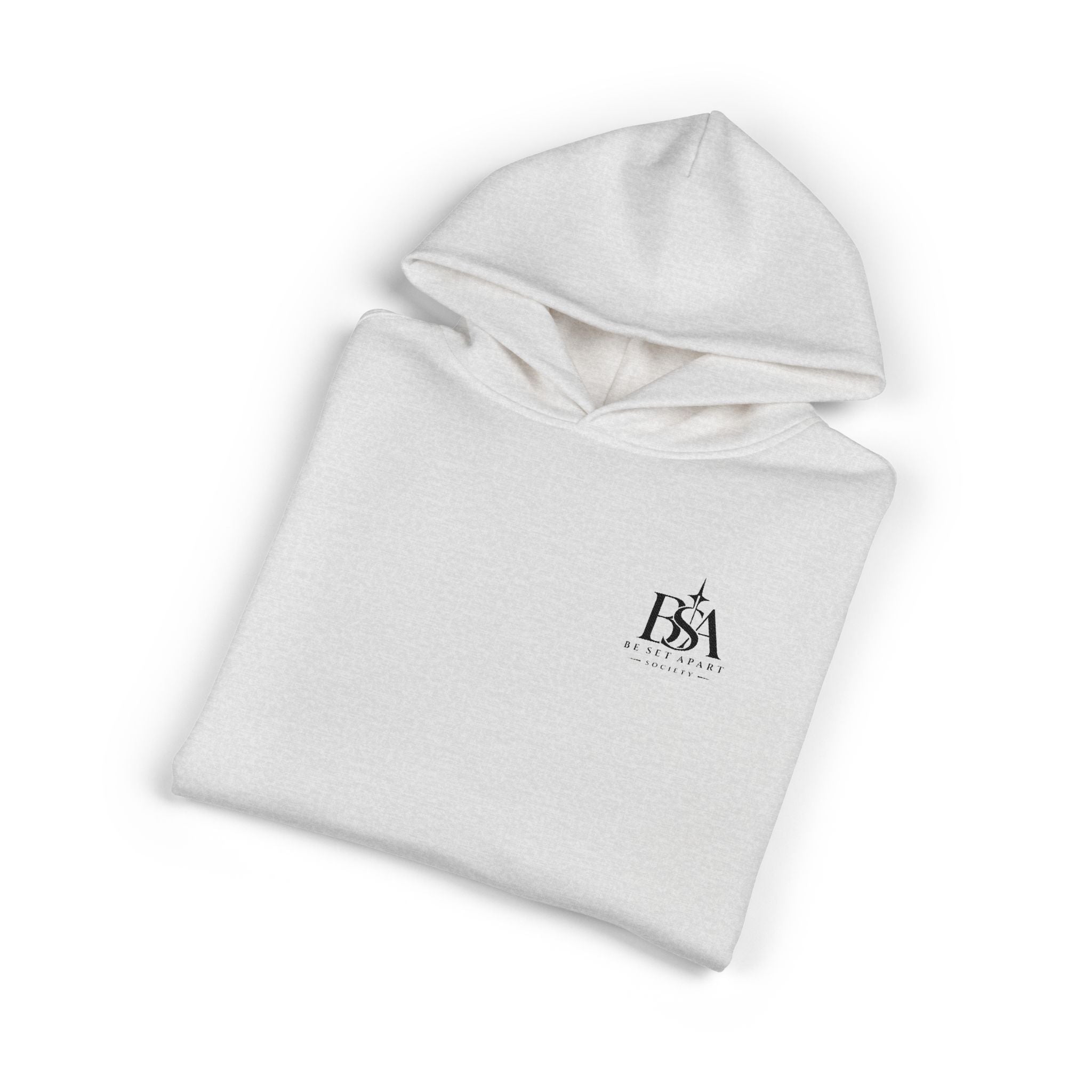 Relaxed Hoodie with Tiny Mountain Patch – Minimal Cozy Outdoor Graphic Hoodie