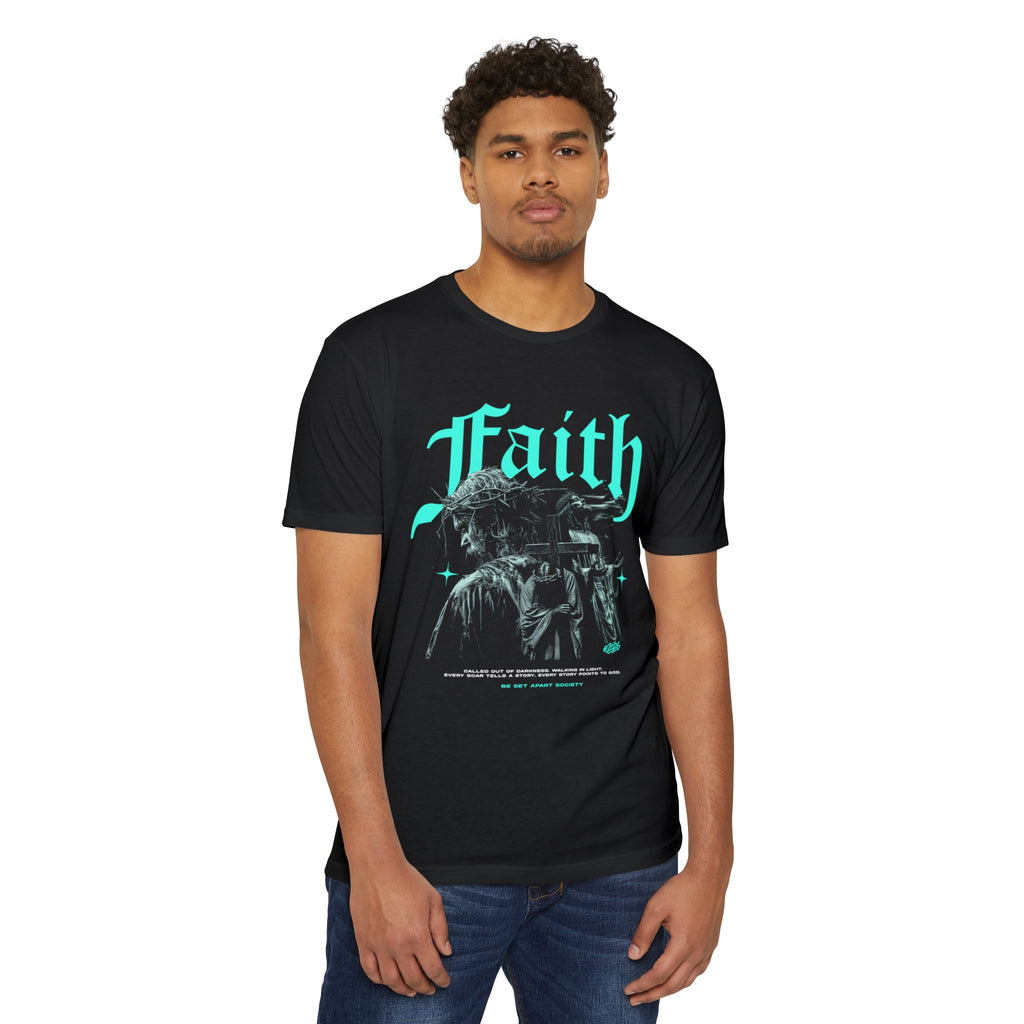 Faith Graphic T-Shirt — Retro Gothic Jesus Design