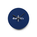 God Is Life Acrylic Wall Clock — Religious Cross Wall Clock for Christian Home Décor