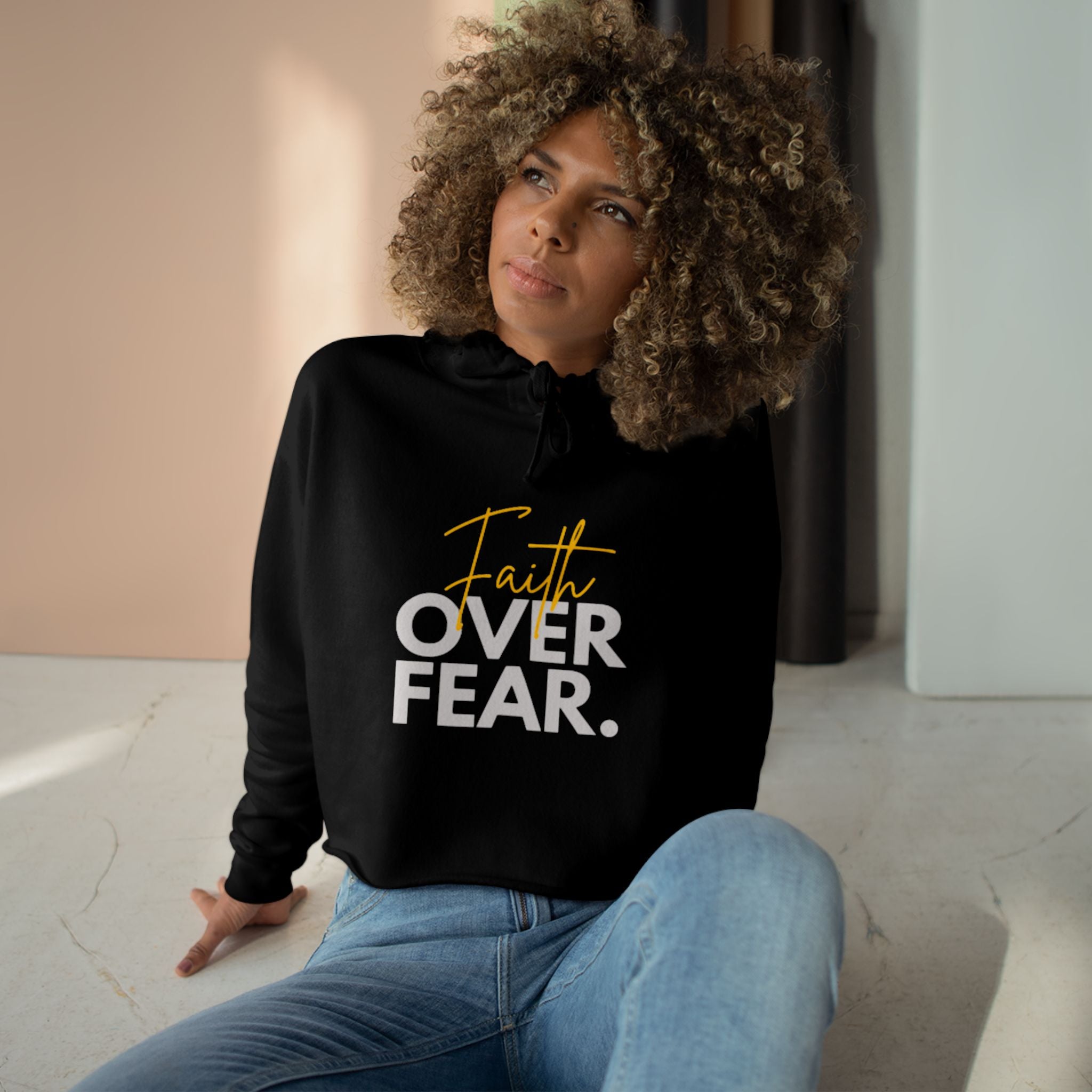 Faith Over Fear Cropped Hoodie