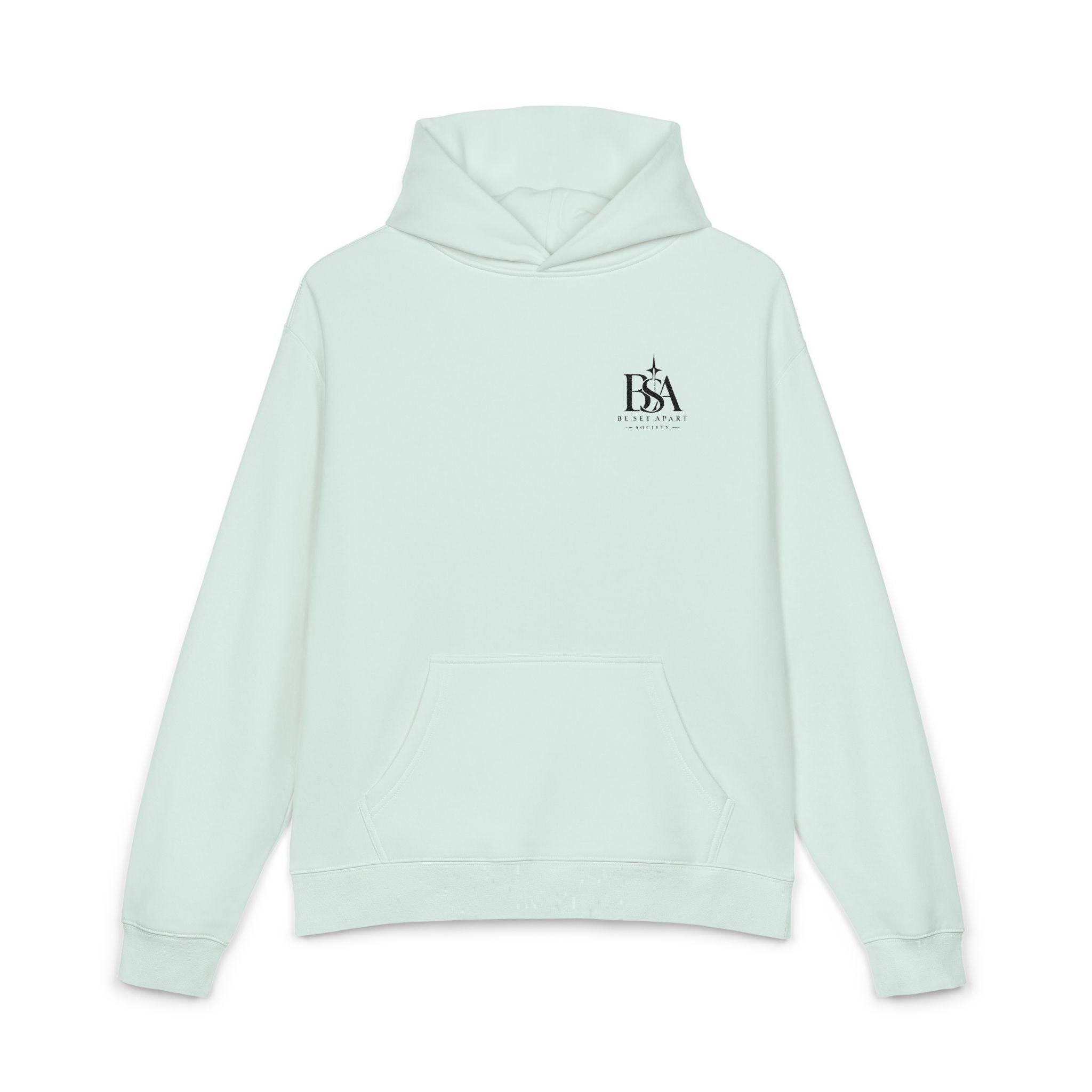 Relaxed Hoodie with Tiny Mountain Patch – Minimal Cozy Outdoor Graphic Hoodie