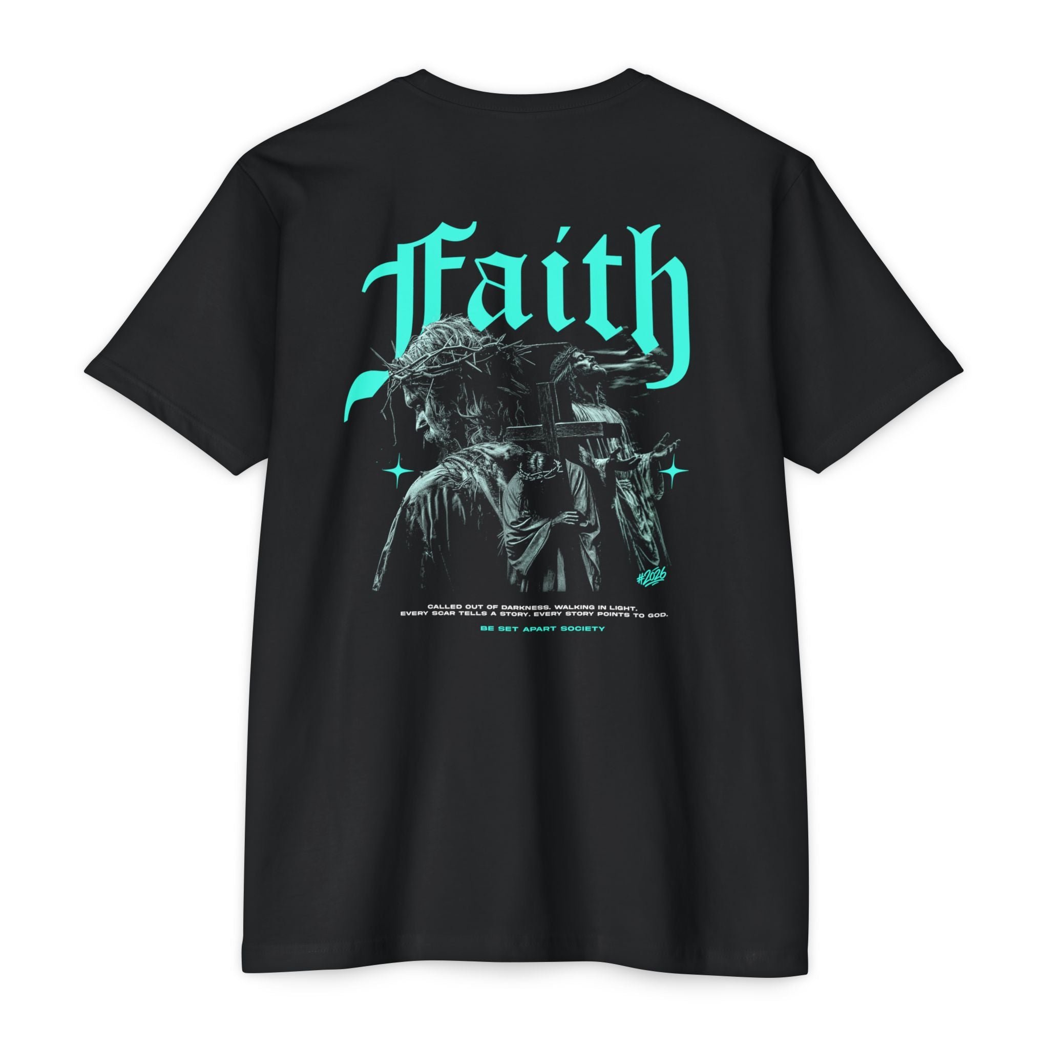 Faith Graphic T-Shirt — Retro Gothic Jesus Design