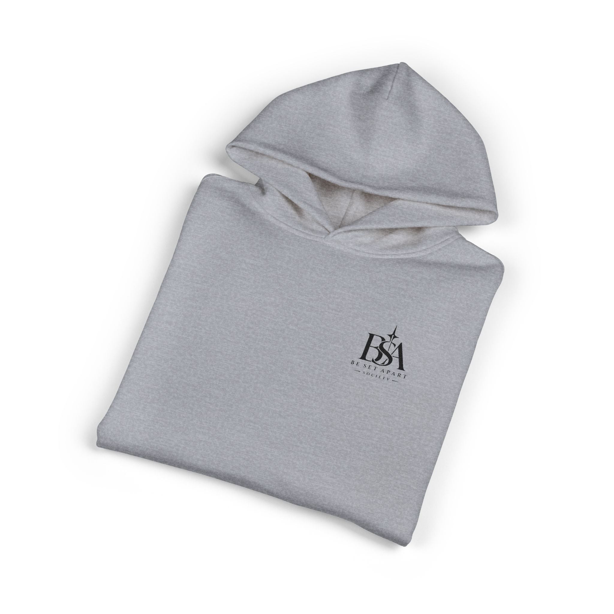 Relaxed Hoodie with Tiny Mountain Patch – Minimal Cozy Outdoor Graphic Hoodie