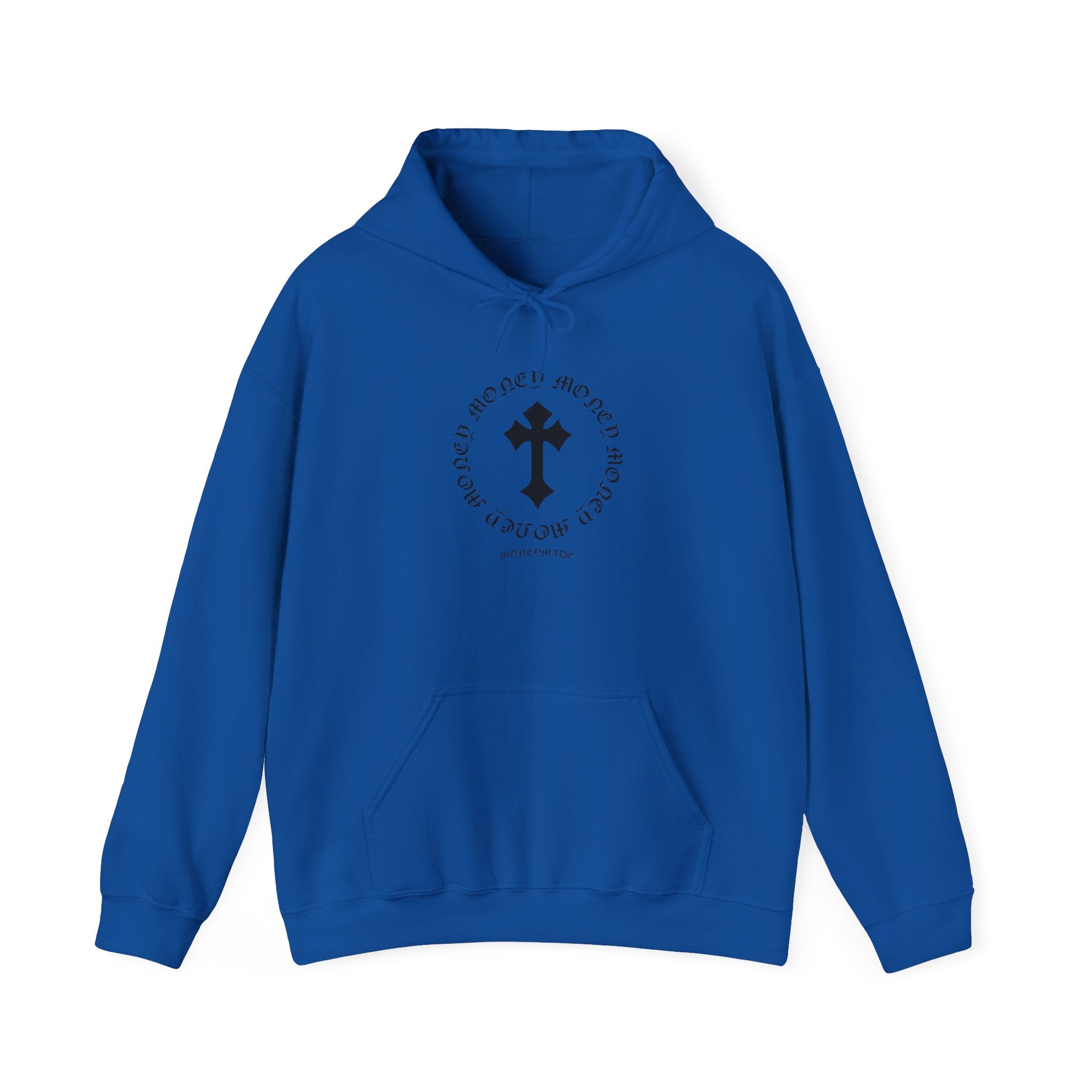 Jesus Cross Hoodie — Vintage Collegiate Faith Sweatshirt (Back: JESUS, Front Cross)