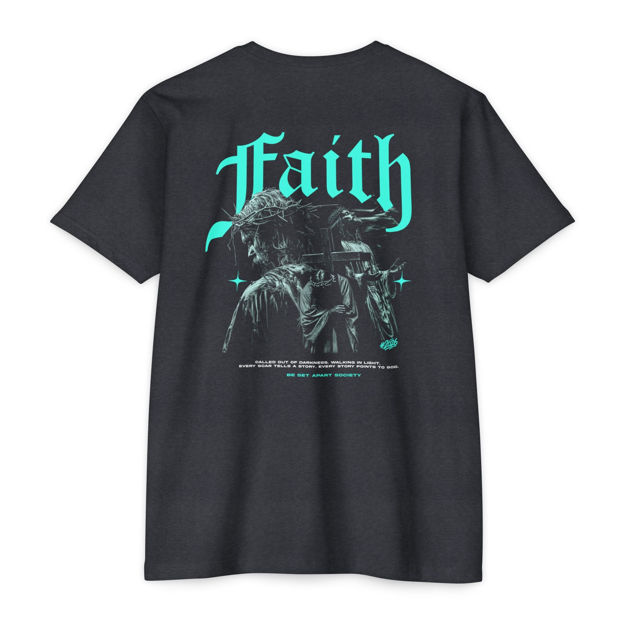 Faith Graphic T-Shirt — Retro Gothic Jesus Design