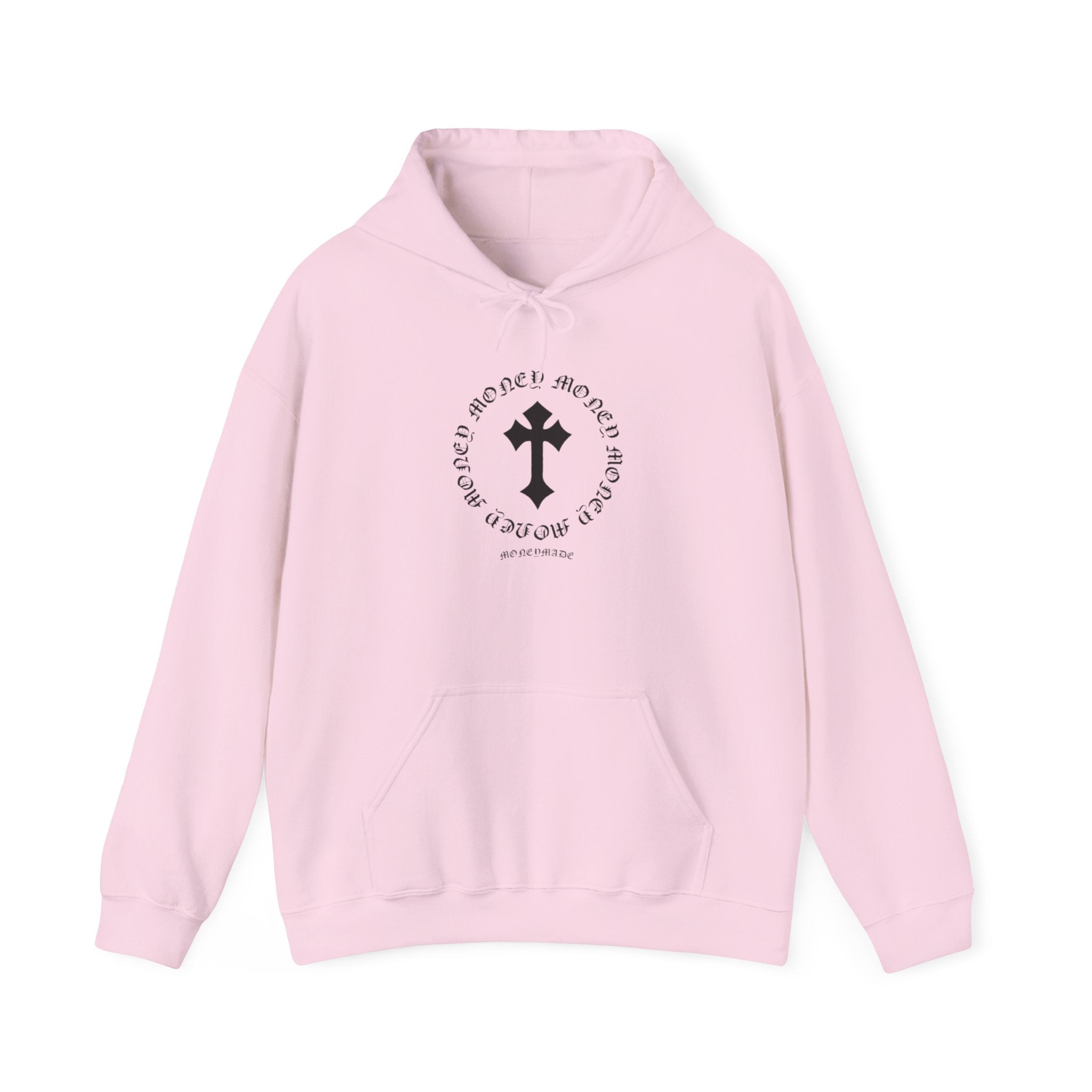 Jesus Cross Hoodie — Vintage Collegiate Faith Sweatshirt (Back: JESUS, Front Cross)