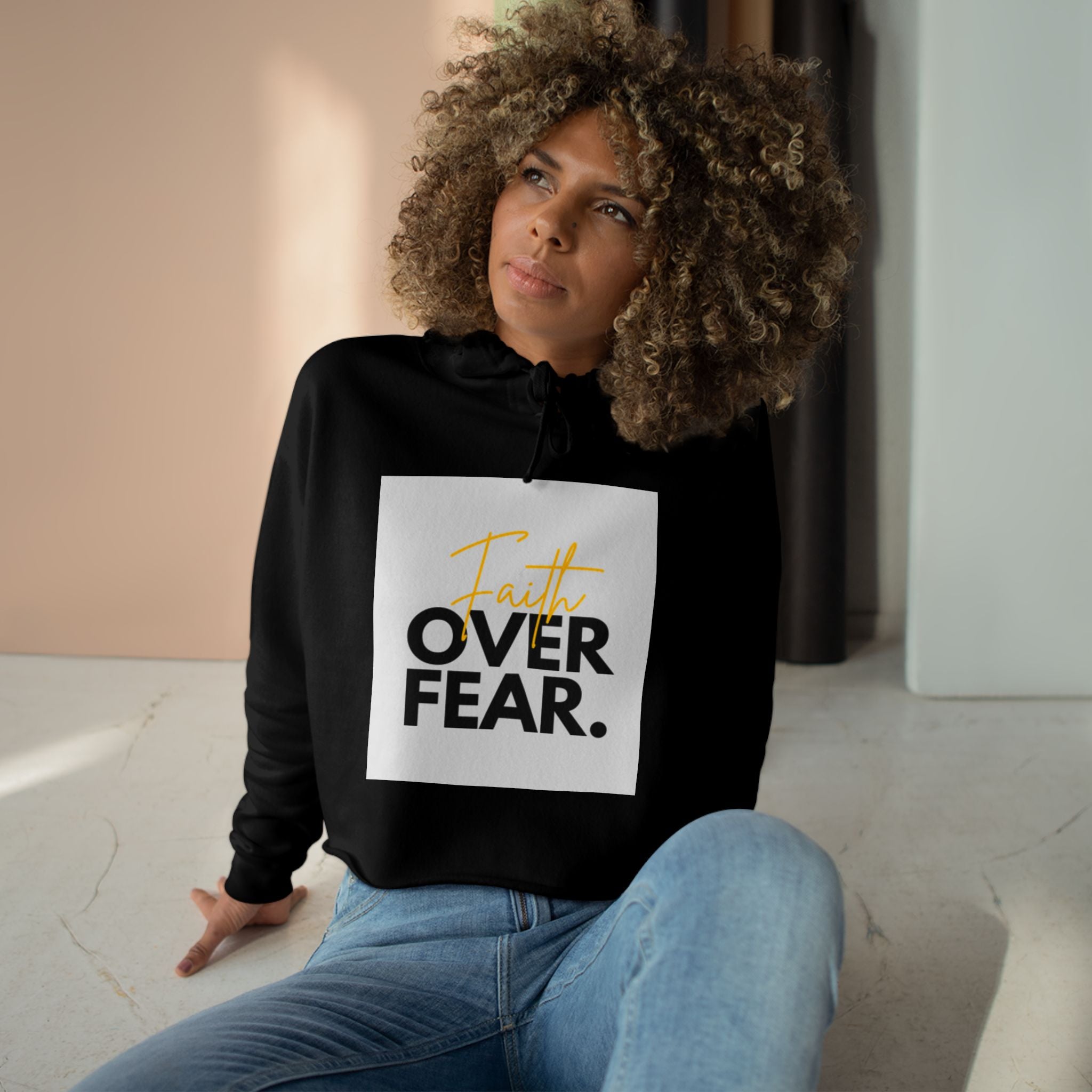 Faith Over Fear Cropped Hoodie